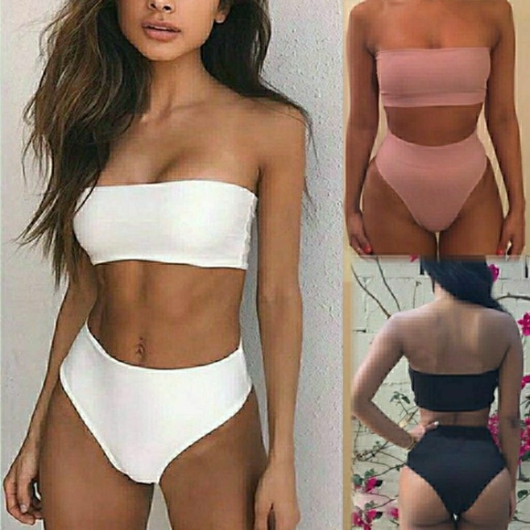 Other - Sexy bandeau high waist bikini with stretch
